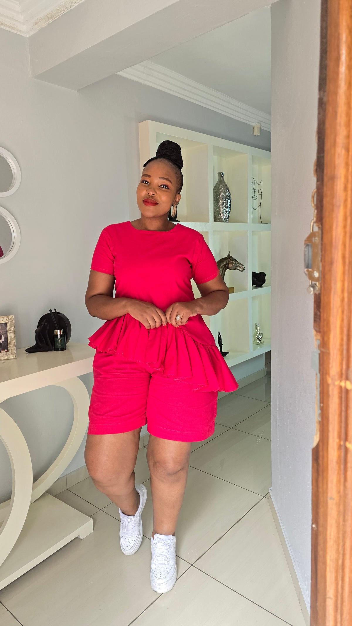 Cerise pink linen set (pre-order)